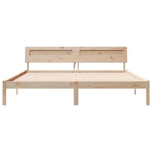 Sengestel med hovedgærde og USB-porte - brun 180 x 200 cm