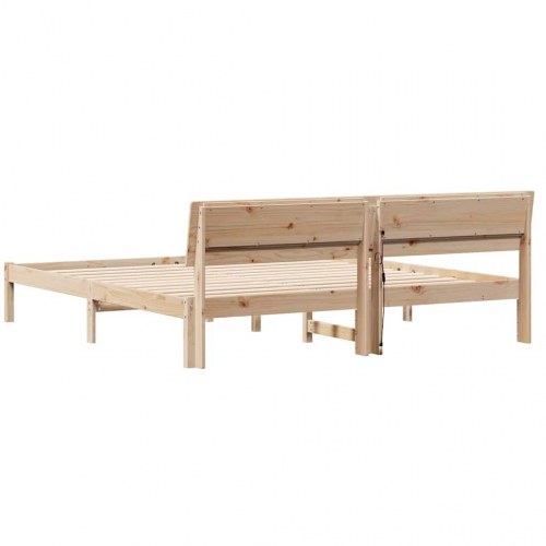 Sengestel med hovedgærde og USB-porte - brun 180 x 200 cm
