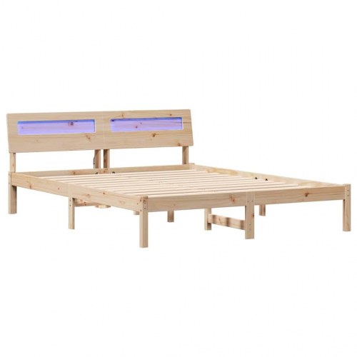 Sengestel med hovedgærde og USB - brun 160 x 200 cm