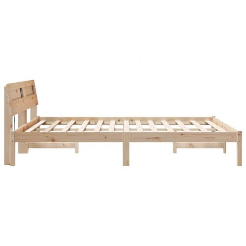 Sengestel med hovedgærde og USB-porte - brun 140 x 200 cm