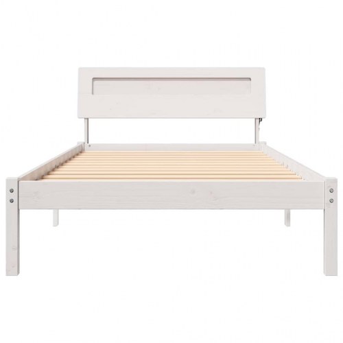 Sengestel med hovedgærde og USB - hvid 90 x 190 cm