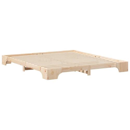 Gulv seng ramme Brun 200 x 210 cm Massivt fyrretræ