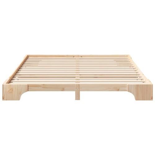 Gulv seng ramme Brun 200 x 210 cm Massivt fyrretræ