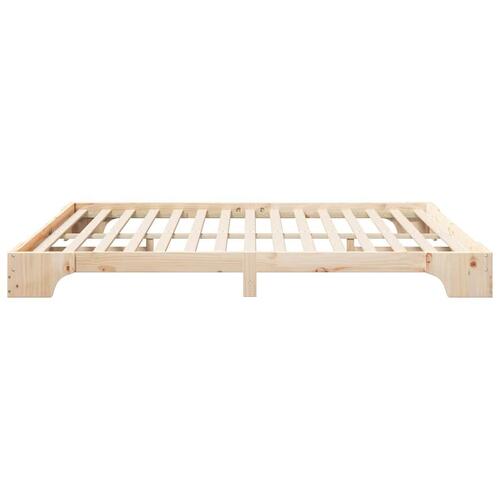Gulv seng ramme Brun 200 x 210 cm Massivt fyrretræ