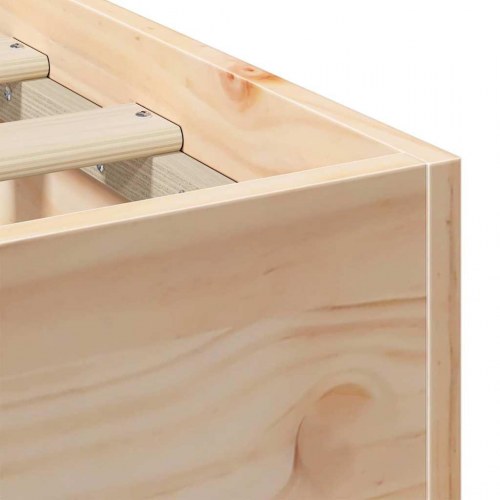 Gulv seng ramme Brun 90 x 200 cm Massivt fyrretræ