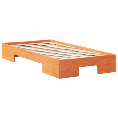 Gulv seng ramme Brun 90 x 190 cm Massivt fyrretræ