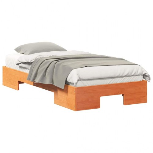 Gulv seng ramme Brun 90 x 190 cm Massivt fyrretræ