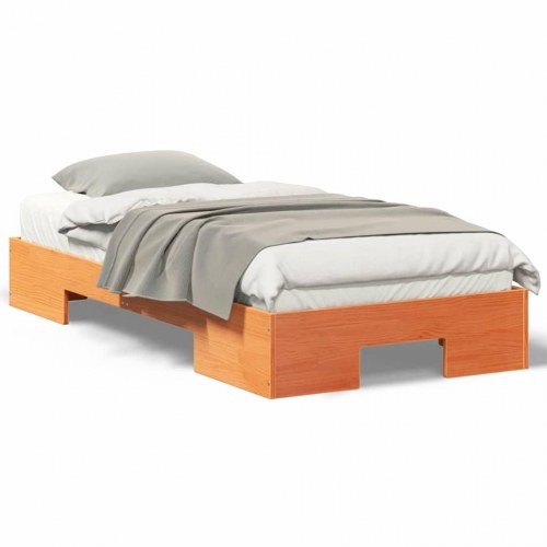 Gulv seng ramme Brun 90 x 190 cm Massivt fyrretræ