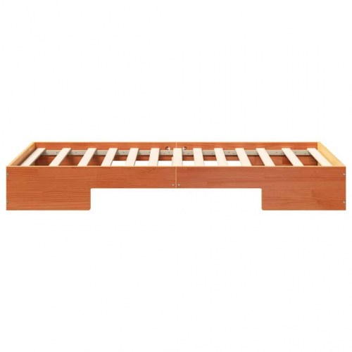 Gulv seng ramme Brun 90 x 190 cm Massivt fyrretræ