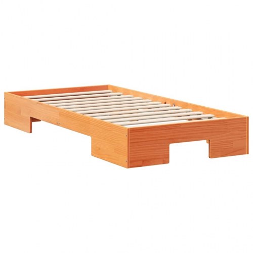 Gulv seng ramme Brun 90 x 190 cm Massivt fyrretræ