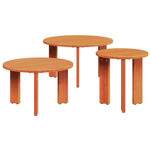 Kaffebord Sæt 3 stk Gyldenbrun 47.5 x 47.5 x 27 cm