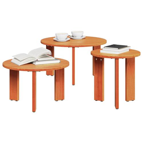 Kaffebord Sæt 3 stk Gyldenbrun 47.5 x 47.5 x 27 cm