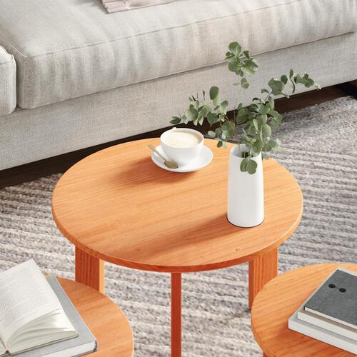 Kaffebord Sæt 3 stk Gyldenbrun 47.5 x 47.5 x 27 cm