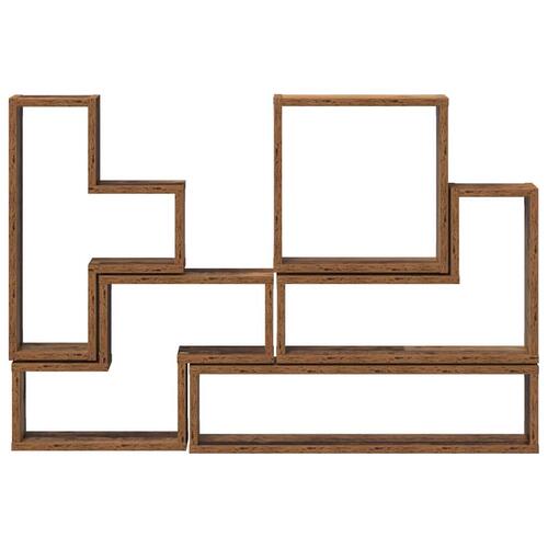Væg Cube med hylde Gammelt træ 96 x 12 x 64 cm Konstrueret træ