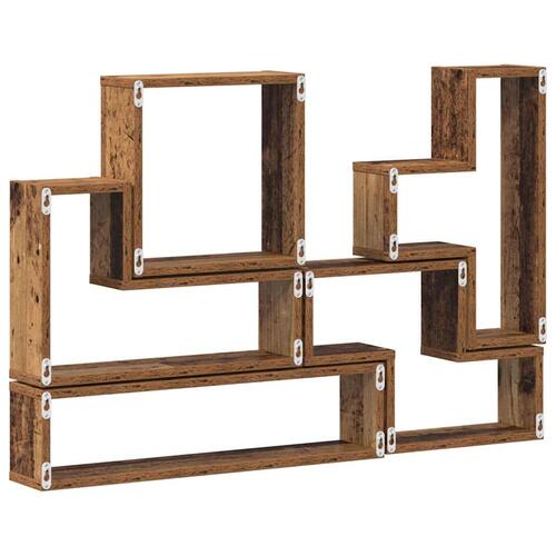 Væg Cube med hylde Gammelt træ 96 x 12 x 64 cm Konstrueret træ
