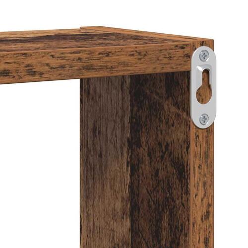 Væg Cube med hylde Gammelt træ 96 x 12 x 64 cm Konstrueret træ