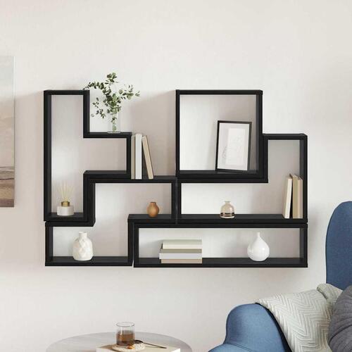 Væg Cube med hylde Vægmonteret Andet med opbevaring Sort eg 96 x 12 x 64 cm Konstrueret træ