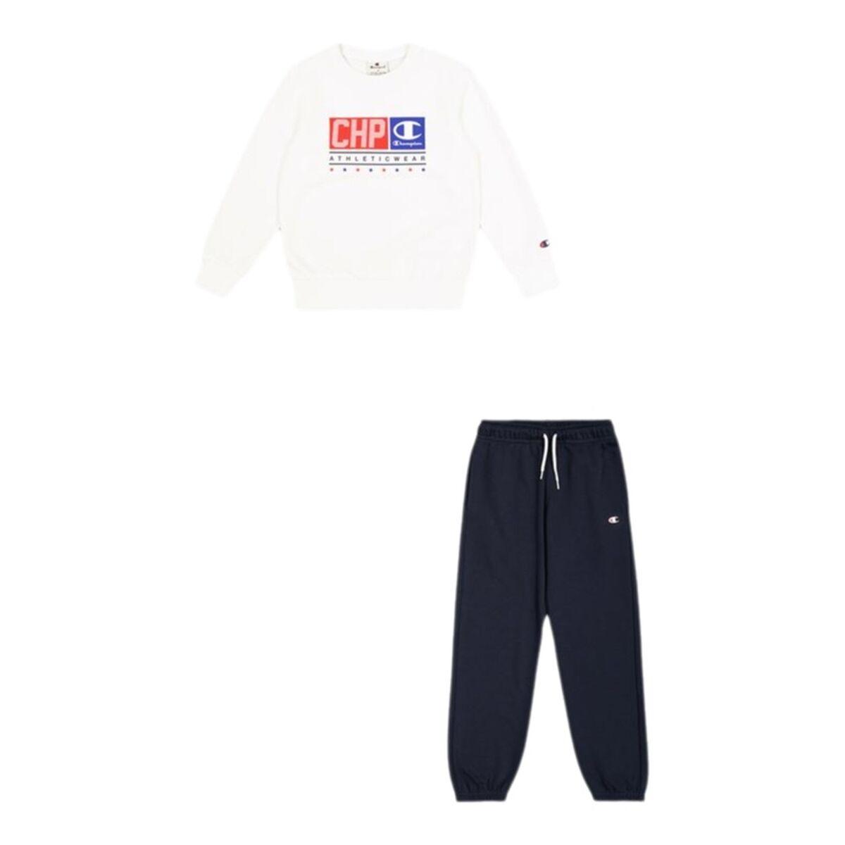 Champion træningsdragt til drenge - Crewneck sweatsuit, blå/hvid (11-12 år)