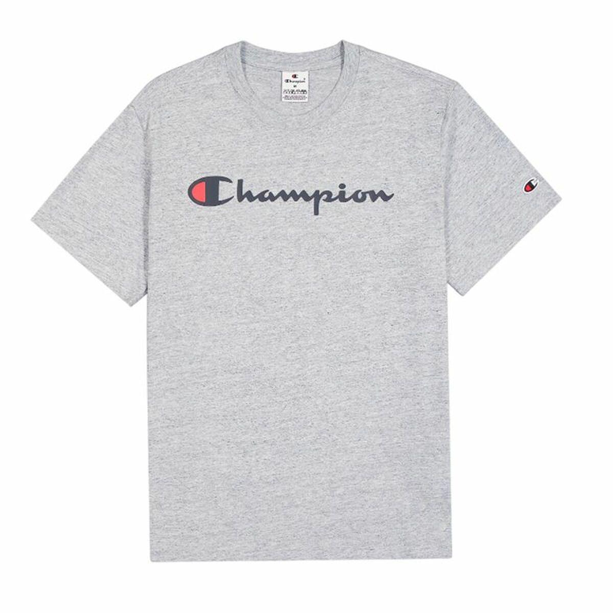 Champion herre T-shirt - Crewneck, kortærmet, lysegrå (S)
