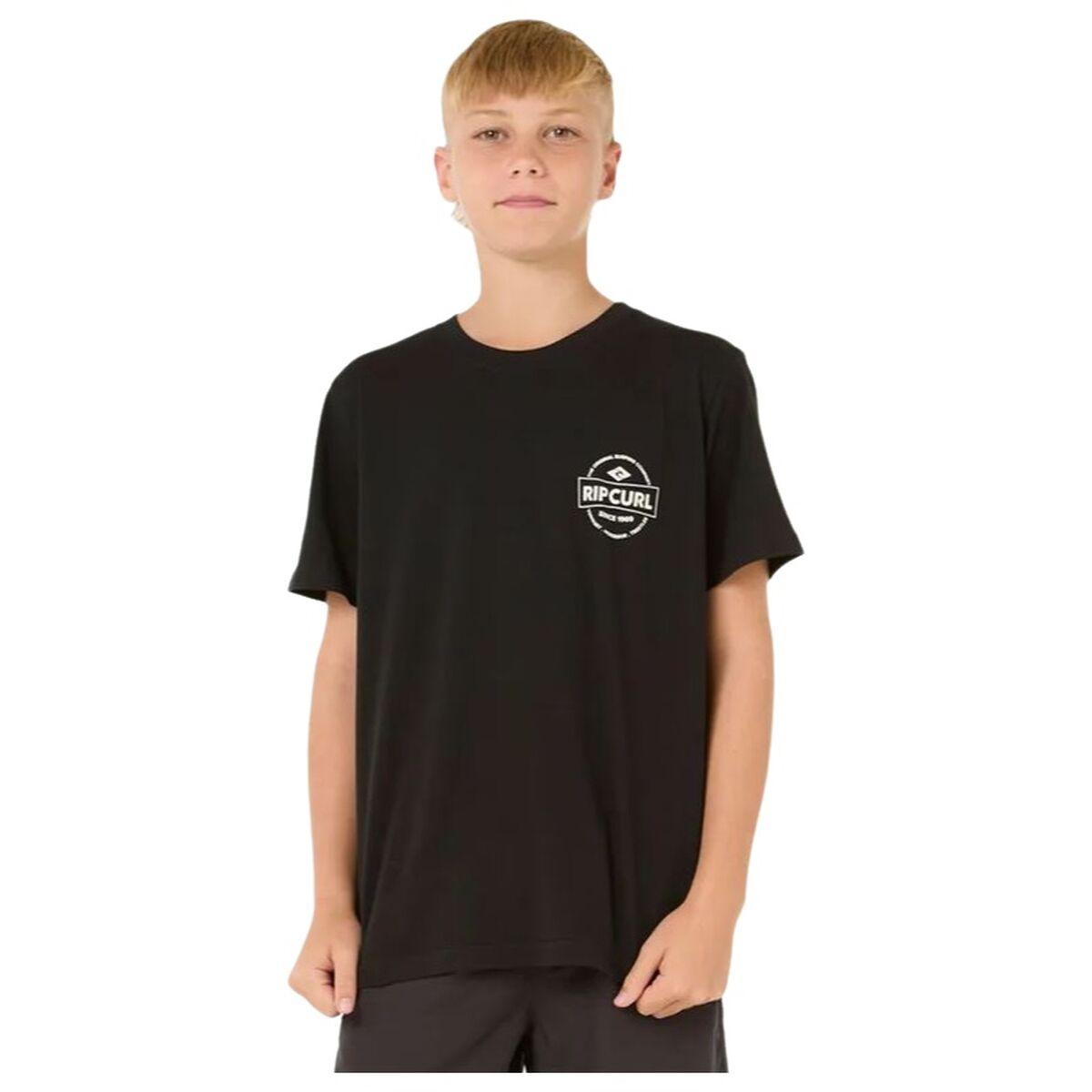 Rip Curl Staple kortærmet T-shirt til drenge, sort, 10 år