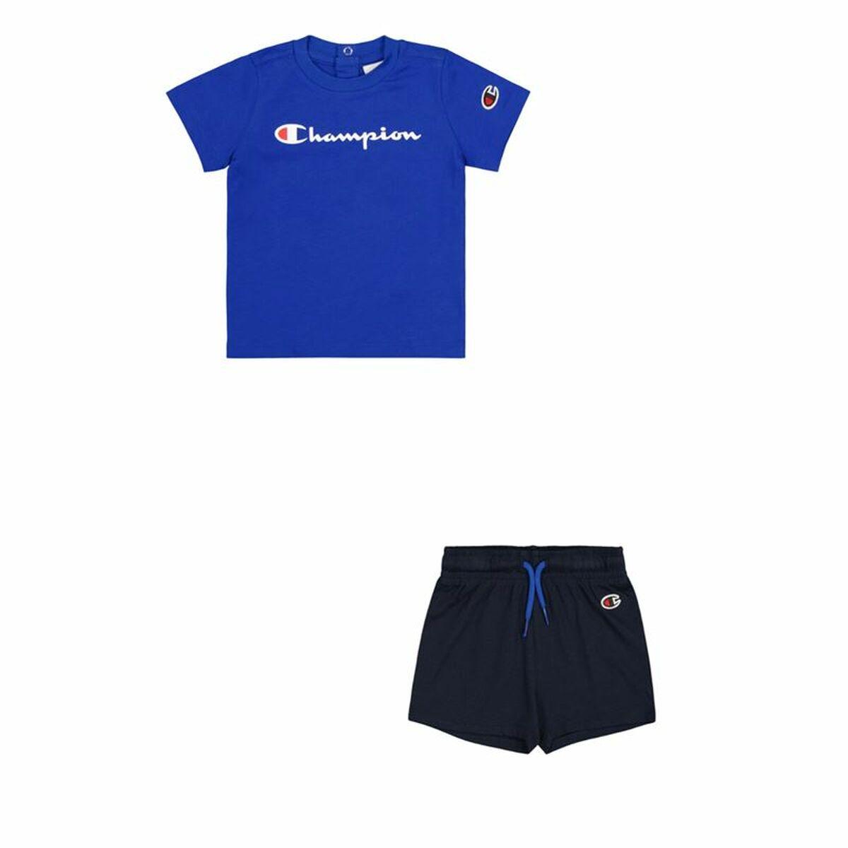 Champion børnesæt - T-shirt og shorts, blå/marineblå (1-2 år)