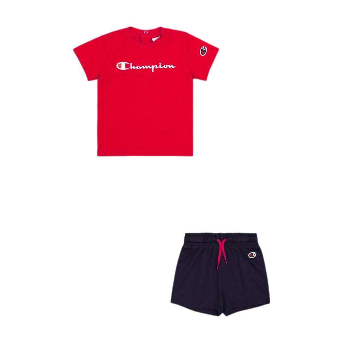 Champion baby sportssæt - rød T-shirt & marineblå shorts (9-12 måneder)
