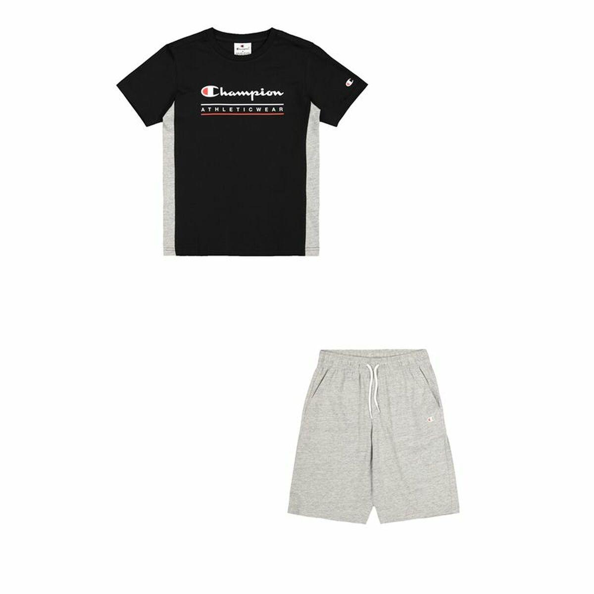 Champion sportssæt til børn - T‑shirt og shorts, sort/grå (13-14 år)