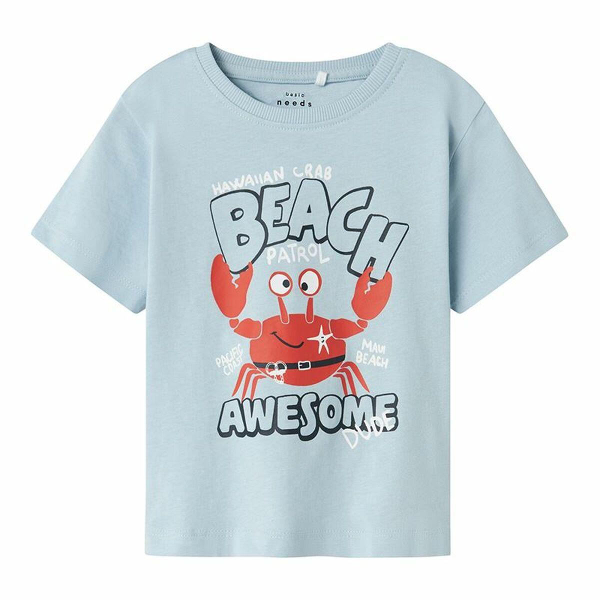 Name It Nmmvagno Loose T-shirt til børn, himmelblå - 6 år