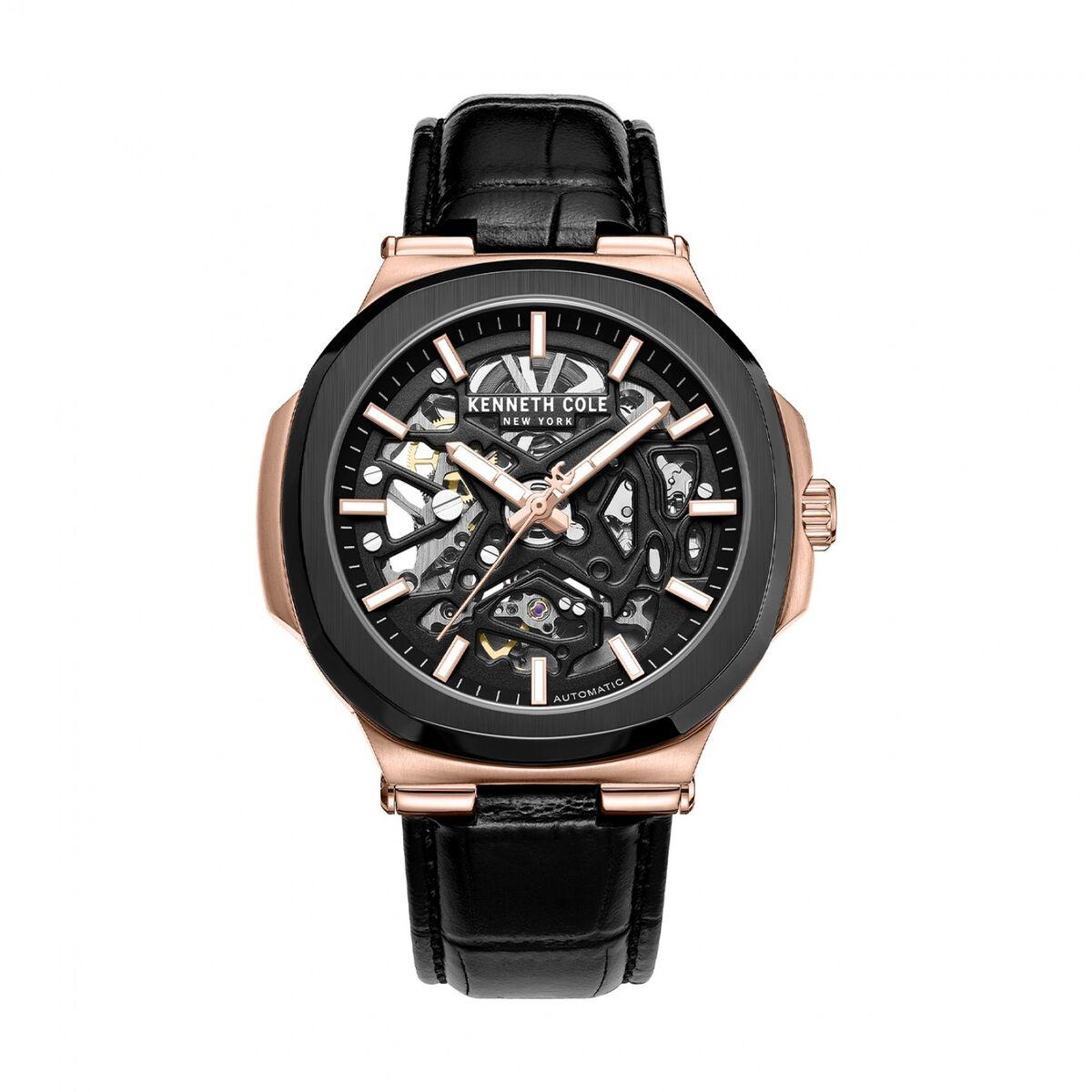 Kenneth Cole herreur KCWGX0080504 - automatisk skeleton med læderrem