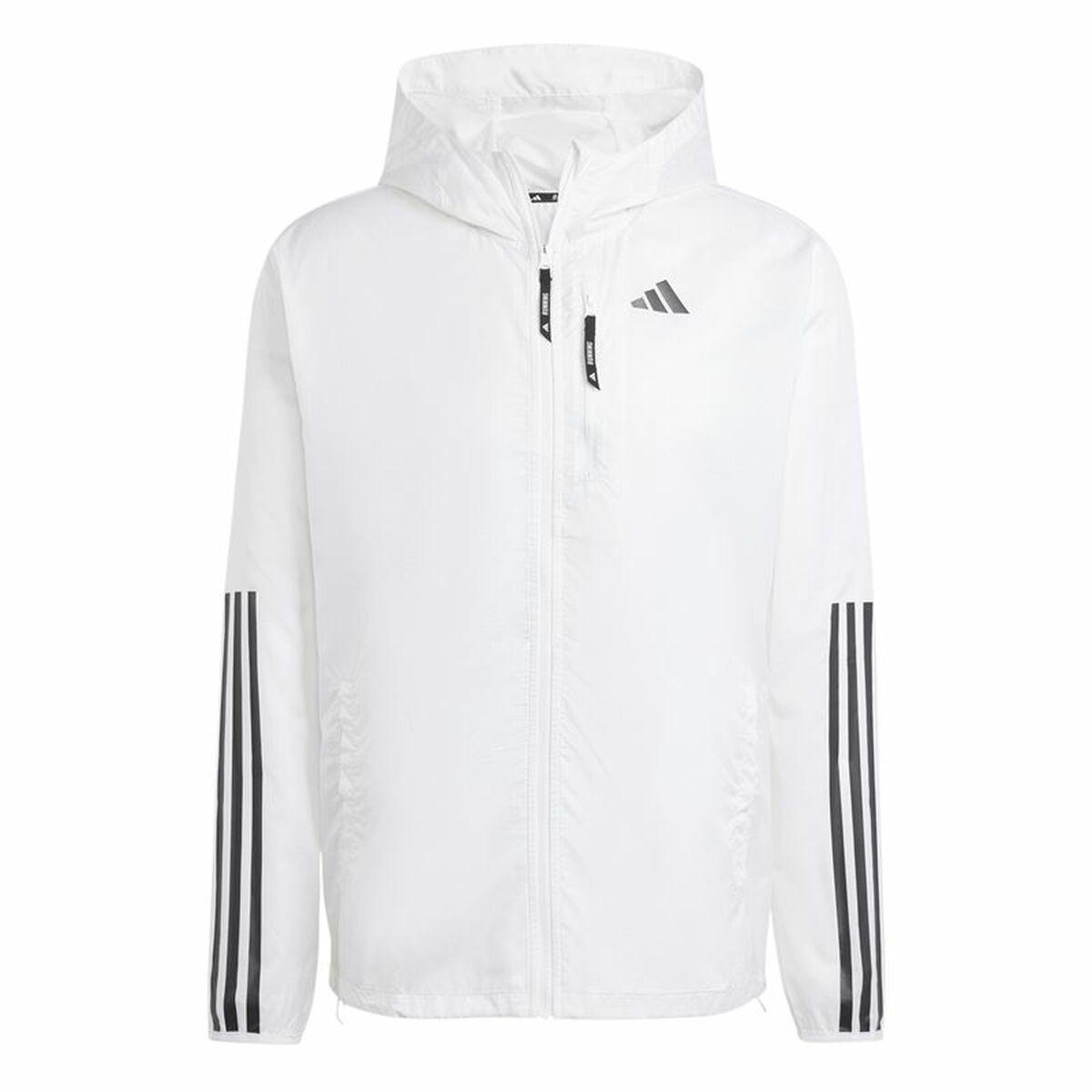 Adidas Own The Run 3-Stripes sportsjakke til mænd - Hvid, XL
