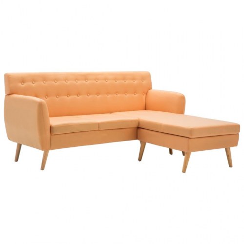L-formet sofa med chaiselong - 171,5×138×81,5 cm, stof, orange