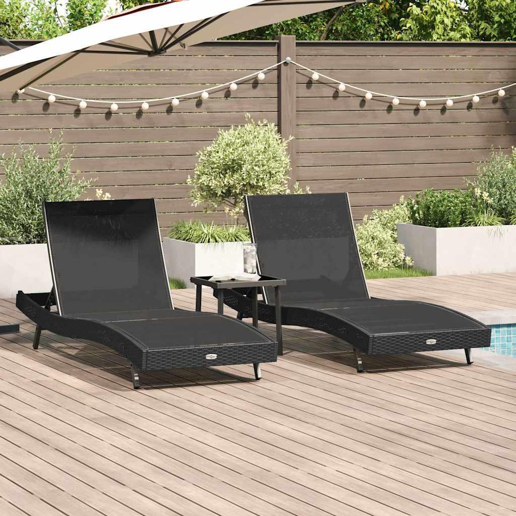 Solsenge 3 stk Sort 40 x 40 x 40.5 cm Poly rattan