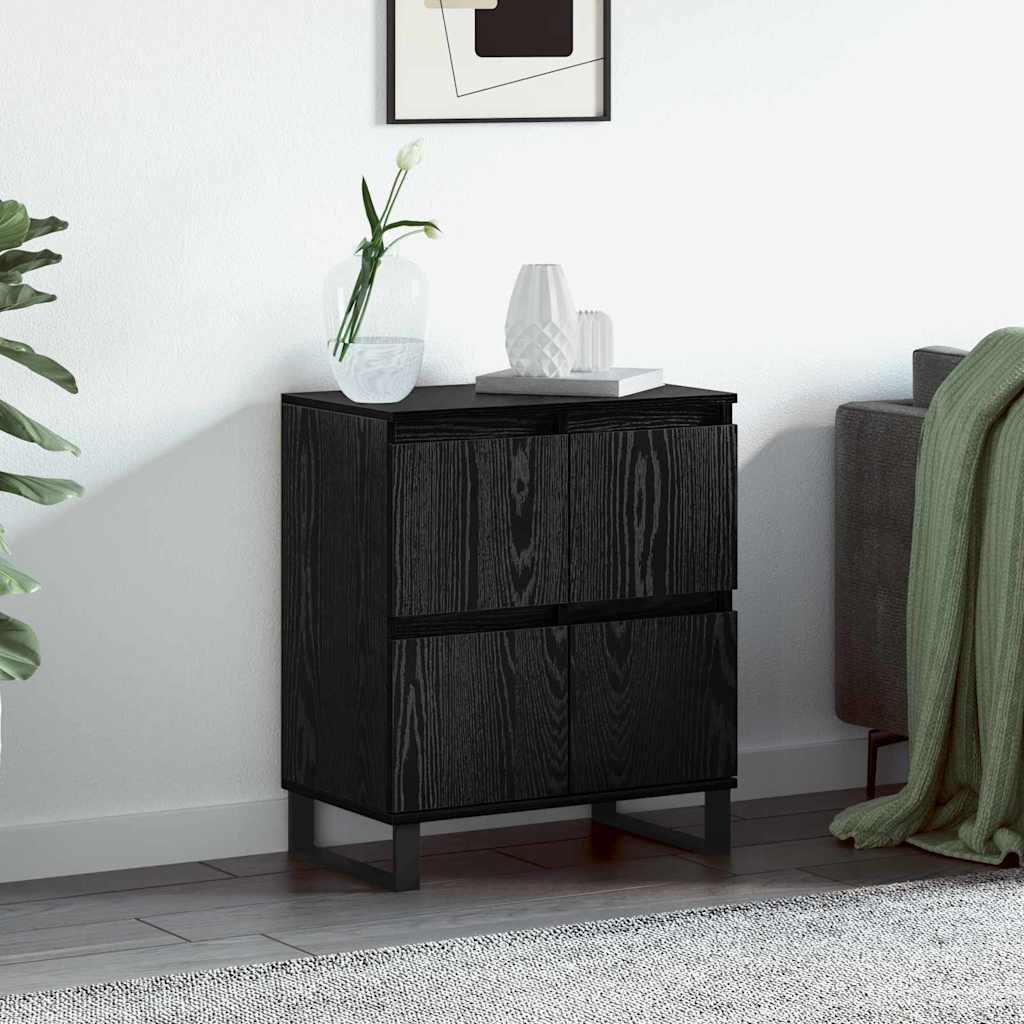 Sideboard med opbevaring med dør Sort 60 x 35 x 70 cm Konstrueret træ