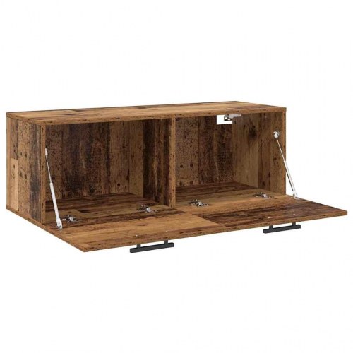 Vægskab 100 x 36,5 x 35 cm i konstrueret træ - gammelt træ