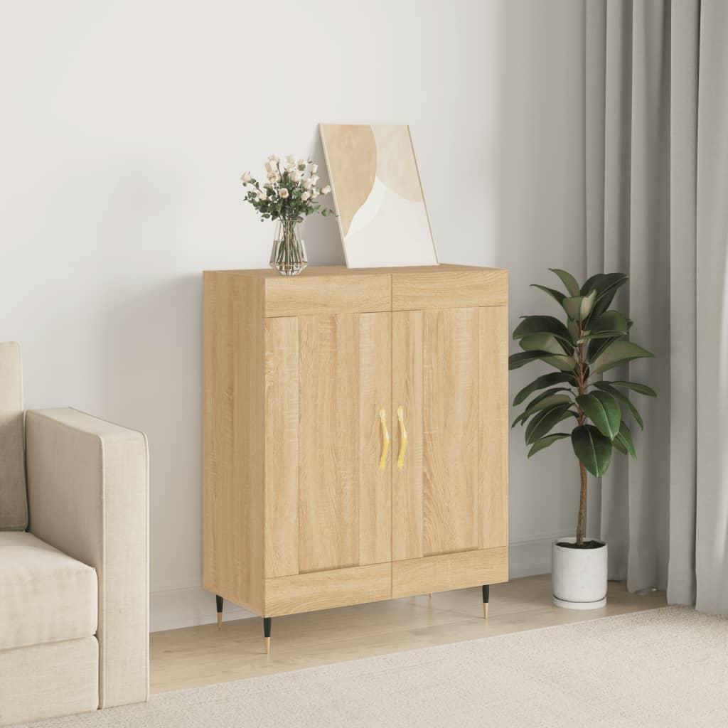 Skænk 69,5x34x90 cm konstrueret træ sonoma-eg billede