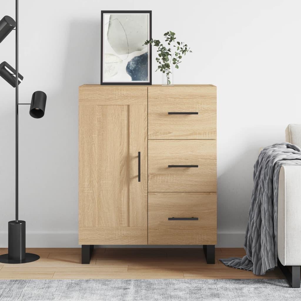 Skænk 69,5x34x90 cm konstrueret træ sonoma-eg billede