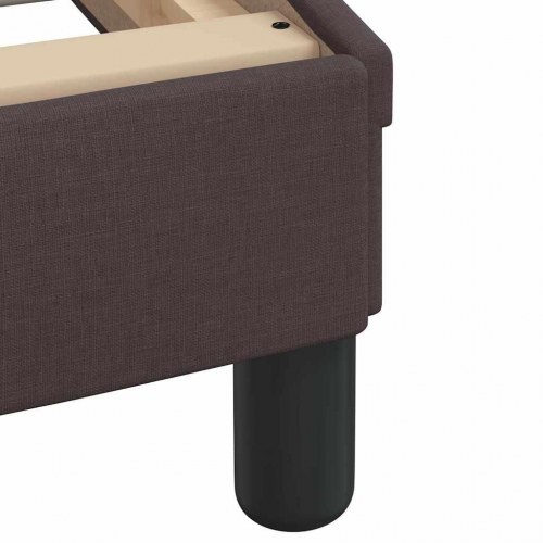 Sengeramme med LED uden madras 200 x 200 cm stof mørkebrun