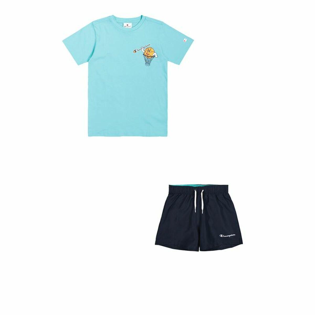 Champion børnesæt - T-shirt og shorts, blå, 7-8 år