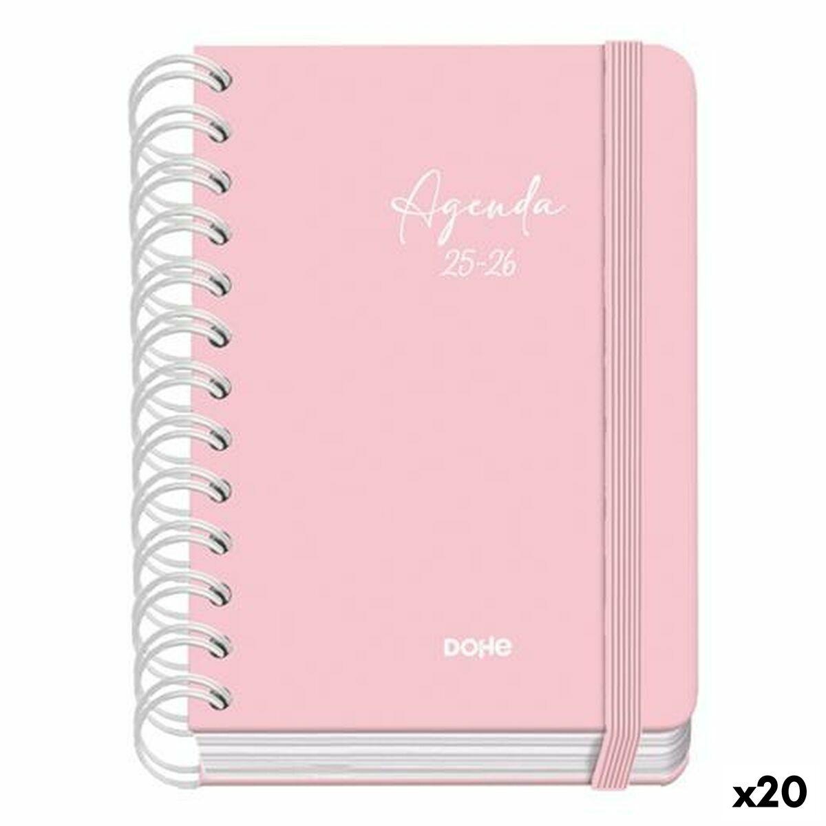Kalender dagbog DOHE SERENITY Wire-O A6 Pink 2025-2026 (20 stk.)