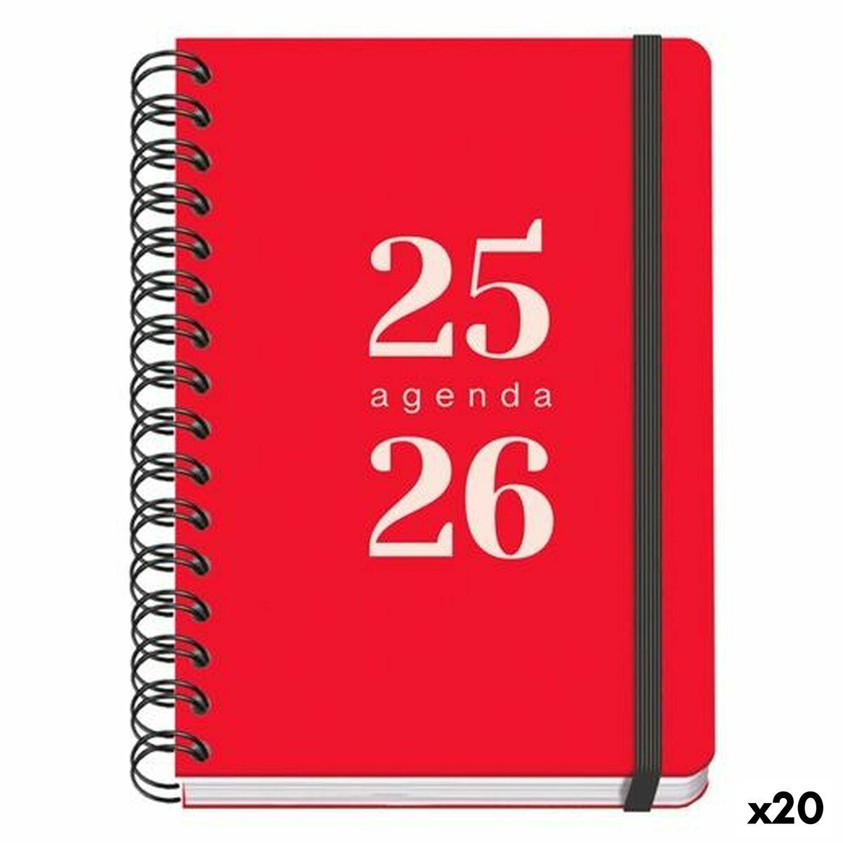 Kalender A5 dagbog DOHE GRAMMAR rød 2025-2026 - 20 stk.