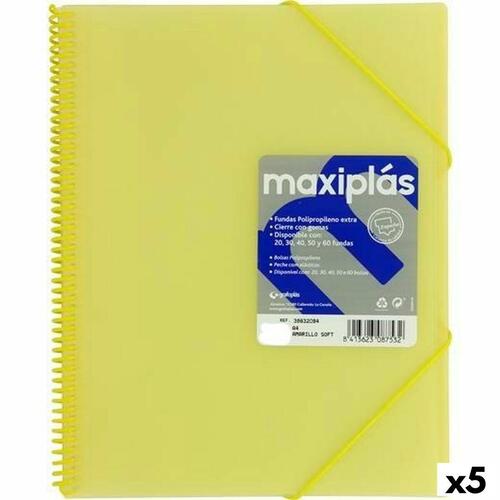 Grafoplas organiser mappe A4 - gul, 5 stk.