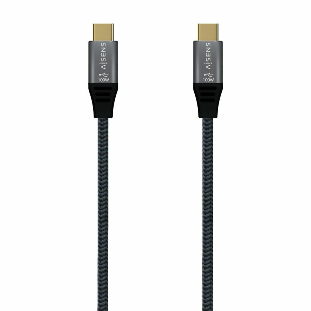 Aisens USB-C-kabel 2 m - Grå (A107-0629)