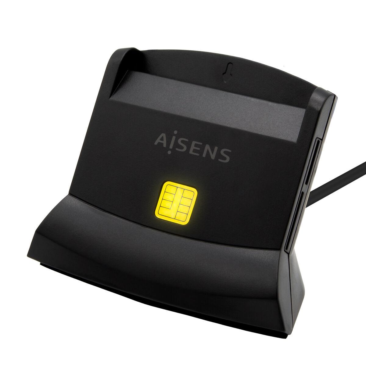 Aisens DNI/SIP kortlæser ASCR-SN04CSD-BK - USB-C, sort
