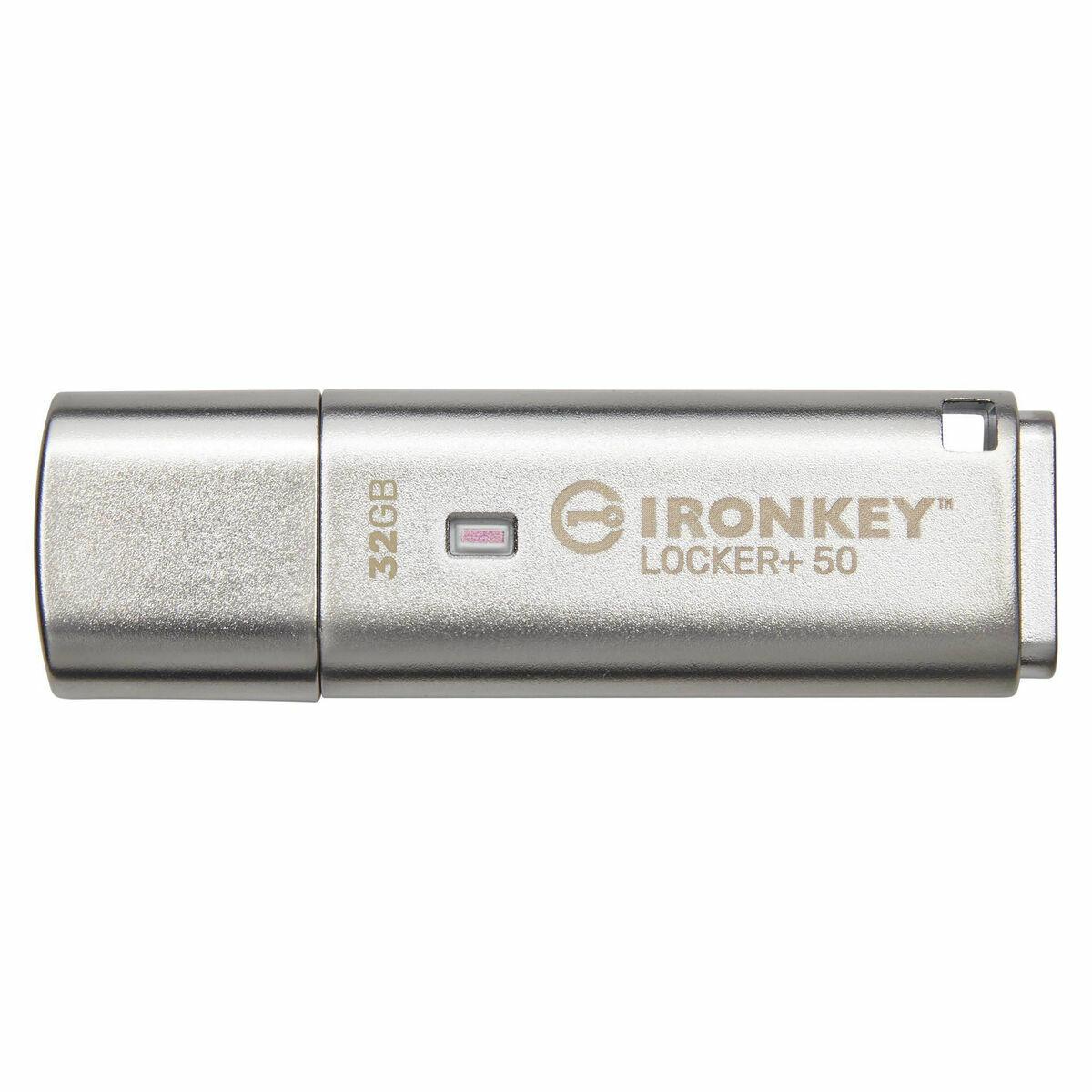 Kingston IronKey Locker+ 50 - USB flashdrive - krypteret - 32 GB - USB 3.2 Gen 1