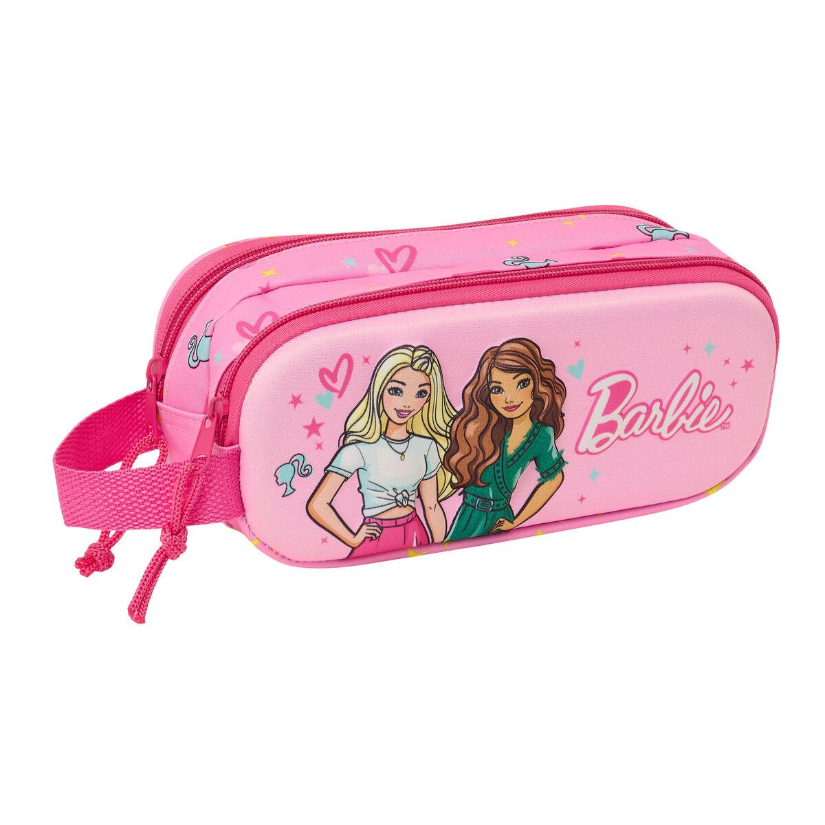 Penalhus Barbie - Dobbelt carry‑all, Pink/Fuchsia, 21 × 8 × 6 cm, 3D