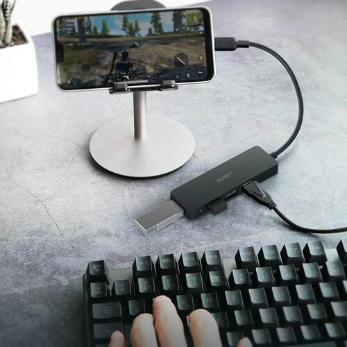 Aukey USB Hub CB-C64 - 4x USB 3.2, 5 Gbit/s, sort