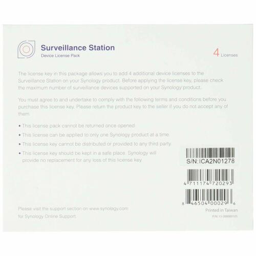 Synology Surveillance Station - 4 enhedslicenser (CLP4)
