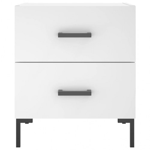 Sengeborde 2 stk. - 40×35×47,5 cm i hvid konstrueret træ med metalben