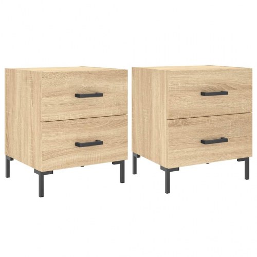 Sengeborde 2 stk. - 40×35×47,5 cm i konstrueret træ, sonoma-eg