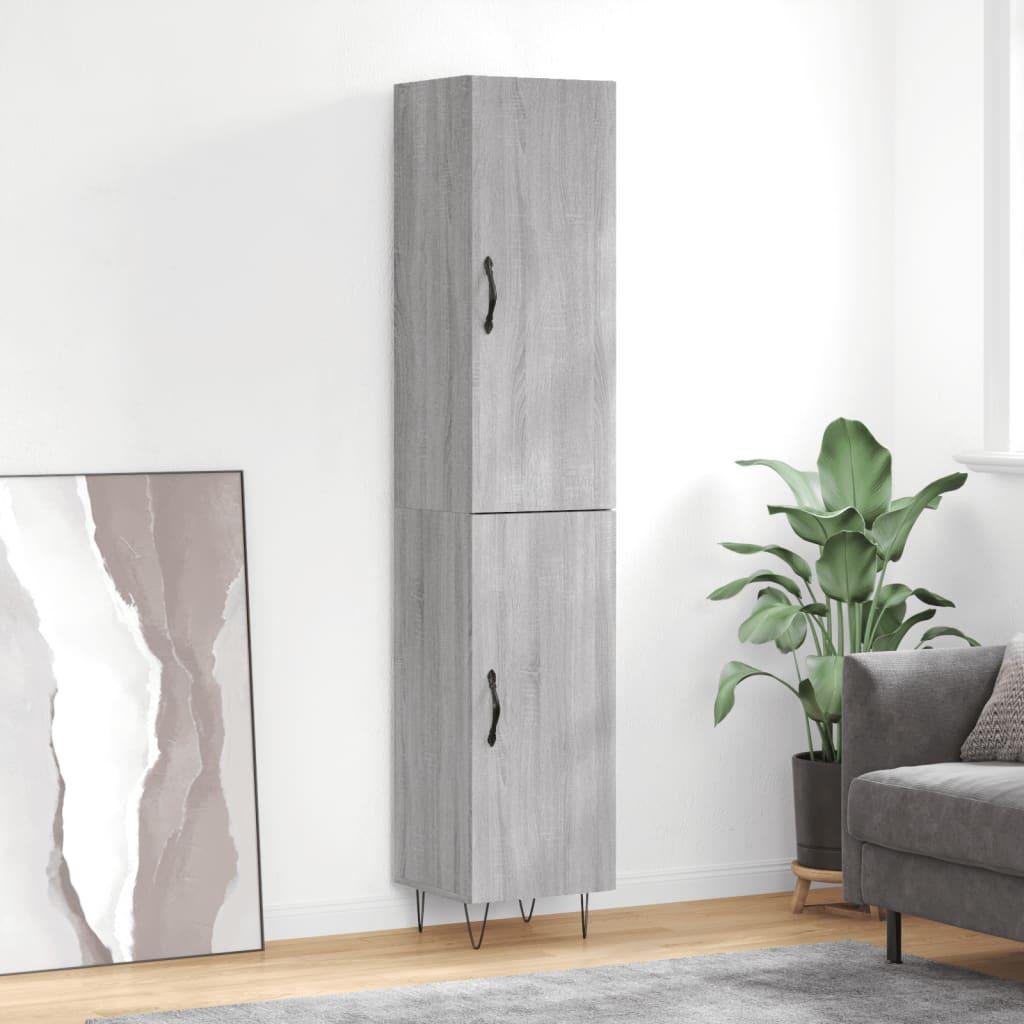 Højskab 34,5x34x180 cm konstrueret træ grå sonoma-eg billede